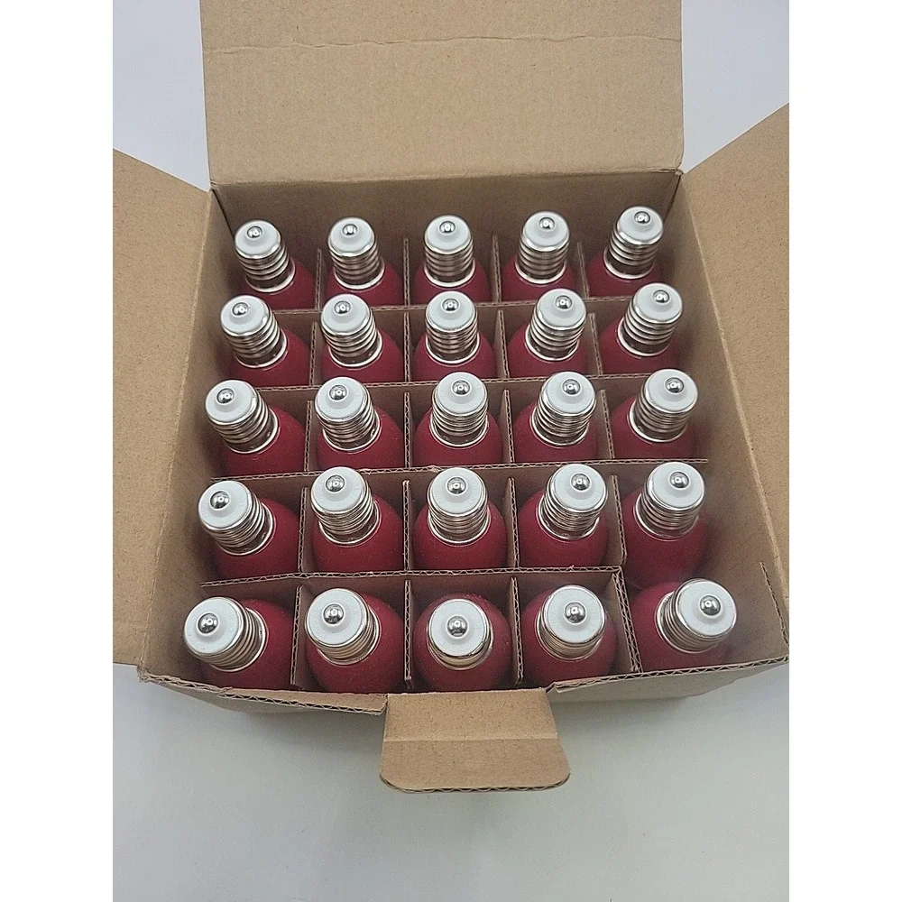 25‎ C9 Red Ceramic Replacement Bulbs, 7W, Screw Base, Indoor/Outdoor